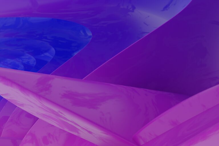 Abstract purple and blue 3D waves